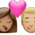 👩🏽‍❤️‍💋‍👨🏼 kiss: woman, man, medium skin tone, medium-light skin tone display on Apple